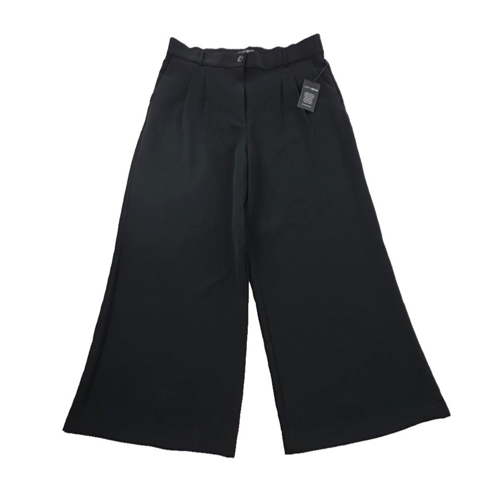 Ann Taylor Loft Versa Crepe Drape Palazzo Pants Womens 16  (36x30) Black NEW